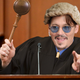 Image for article titled Johnny Depp Interrupts Libel Case To Duck Behind Witness Stand, Pop Up In Judge’s Robes Banging Oversized Gavel